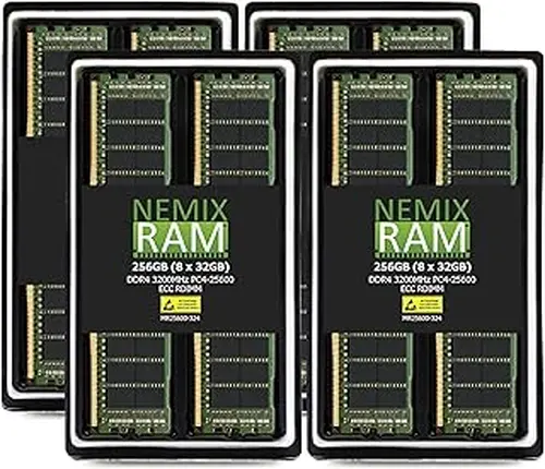 NEMIX RAM 256GB (8X32GB) DDR4 3200MHz PC4-25600 2Rx4 1.2V CL22 288-PIN ECC RDIMM Registered Server Memory KIT