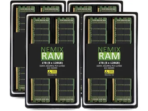 NEMIX RAM 1TB (8X128GB) DDR4 2933MHZ PC4-23400 8Rx4 1.2V 288-PIN ECC RDIMM KIT Registered Server Memory Compatible with Dell PowerEdge R550 Rack...