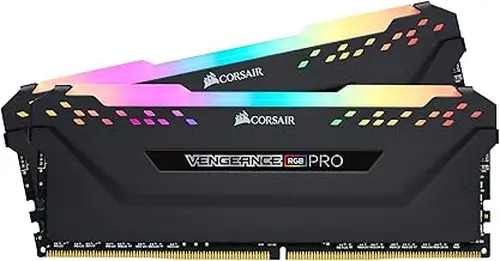 CORSAIR VENEGANCE RGB PRO 16GB (2x8GB) DDR4 Up to 3200MHz (PC4-25600) C16 1.35V Intel AMD Desktop Computer Memory – Black (CMW16GX4M2E3200C16)