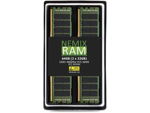 64GB 2X32GB DDR5 4800MHz PC5-38400 2Rx8 1.1V CL40 288-PIN ECC Registered RDIMM NEMIX RAM Server Memory KIT Compatible with Supermicro H14SST-G...