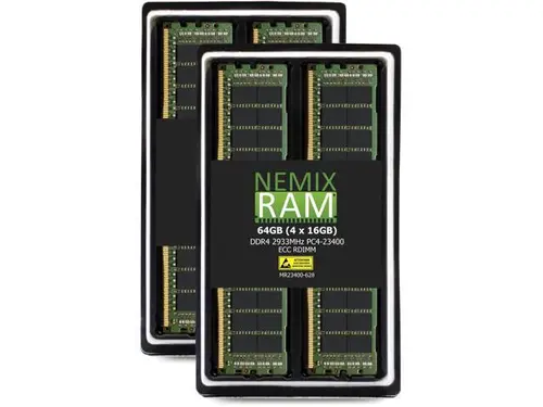 NEMIX RAM 64GB (4X16GB) DDR4 2933MHZ PC4-23400 2Rx8 1.2V 288-PIN ECC RDIMM KIT Registered Server Memory Compatible with Dell PowerEdge C4140 Rack...