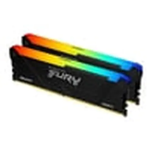 Kingston Kingston Technology Kingston Fury Beast RGB 16GB 6000MT/s DDR5 CL40 DIMM Desktop Memory (Kit of 2) | Intel XMP 3.0 | Infrared Sync Technology | Overclocking Stability | KF560C40BBAK2-16