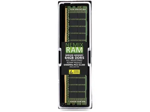 64GB DDR5 6400MHz PC5-51200 4Rx4 1.1V CL52 288-PIN ECC Registered RDIMM NEMIX RAM Server Memory Compatible with Supermicro X14SRA-T Motherboard -...
