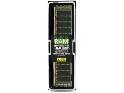 64GB DDR5 4800MHz PC5-38400 2Rx4 1.1V CL40 288-PIN ECC Registered RDIMM NEMIX RAM Server Memory Compatible with ASUS Pro WS TRX50-SAGE WIFI, Pro WS...