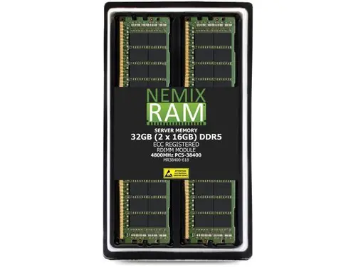 32GB 2X16GB DDR5 4800MHz PC5-38400 1Rx8 1.1V CL40 288-PIN ECC Registered RDIMM NEMIX RAM Server Memory KIT Compatible with ASUS Pro WS TRX50-SAGE...