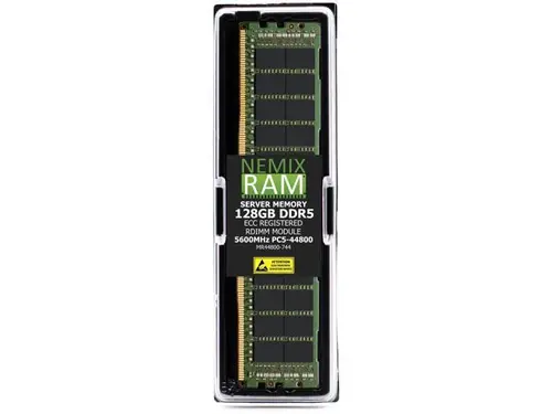 128GB DDR5 5600MHz PC5-44800 4Rx4 1.1V CL46 288-PIN ECC Registered RDIMM NEMIX RAM Server Memory Compatible with ASUS Pro WS W890-SAGE, Pro WS...
