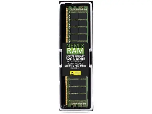 32GB DDR5 5600MHz PC5-44800 1Rx4 1.1V CL46 288-PIN ECC Registered RDIMM NEMIX RAM Server Memory Compatible with ASUS Pro WS W890-SAGE, Pro WS...