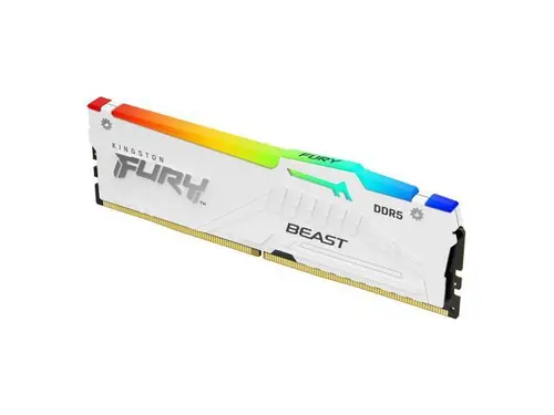 Kingston FURY Beast 16GB DDR5 RGB White Single Desktop Memory, 6000MT/s PC5-48000, CL30 30-36-36 Timing, 1.4V, Hynix IC, OnDie ECC, AMD EXPO &...
