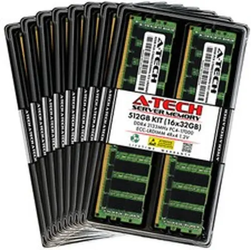 A-Tech 512GB 16x 32GB 4Rx4 PC4-17000L DDR4 2133 MHz ECC LRDIMM Server Memory RAM