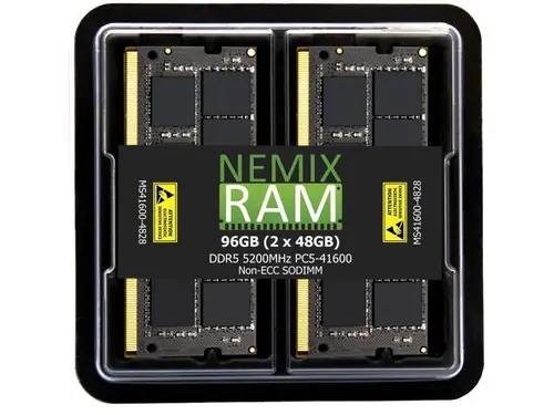 NEMIX RAM 96GB (2X48GB) DDR5 5200MHz PC5-41600 2Rx8 1.1V 262-PIN Non-ECC Unbuffered SODIMM Laptop PC Memory