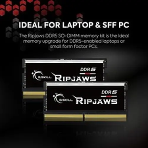 G.SKILL Ripjaws DDR5 SO-DIMM DDR5 RAM 32GB (2x16GB) 5200MT/s CL38-38-38-83