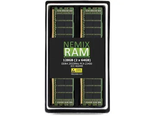 128GB 2X64GB DDR4 2933MHz PC4-23400 2Rx4 1.2V CL21 288-PIN ECC Registered RDIMM NEMIX RAM Server Memory KIT Compatible with ASUS Pro WS C621-64L...