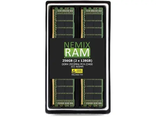 256GB 2X128GB DDR4 2933MHz PC4-23400 4Rx4 1.2V CL21 288-PIN ECC Registered RDIMM NEMIX RAM Server Memory KIT Compatible with ASUS WS C422 SAGE/10G,...