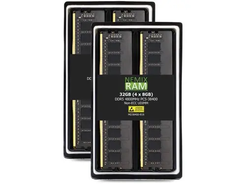 32GB 4X8GB DDR5 4800MHz PC5-38400 1Rx8 1.1V CL40 288-PIN Non-ECC Unbuffered UDIMM NEMIX RAM Desktop PC Memory KIT Compatible with ASUS Pro...