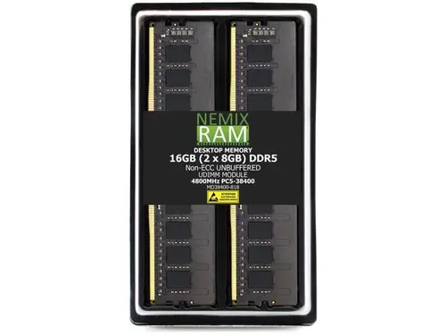 16GB 2X8GB DDR5 4800MHz PC5-38400 1Rx8 1.1V CL40 288-PIN Non-ECC Unbuffered UDIMM NEMIX RAM Desktop PC Memory KIT Compatible with ASUS Pro...