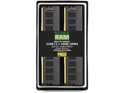32GB 2X16GB DDR4 2933MHz PC4-23400 1Rx8 1.2V CL21 288-PIN Non-ECC Unbuffered UDIMM NEMIX RAM Desktop PC Memory KIT Compatible with Supermicro...