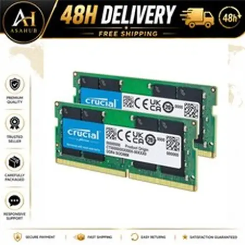 Crucial 32GB DDR4 3200MHz Laptop RAM Kit 2x16GB SO-DIMM 260-Pin