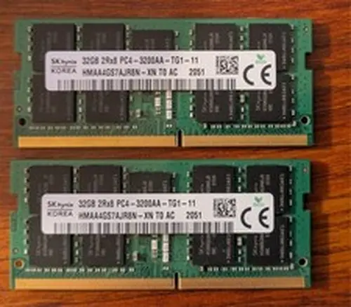 SK Hynix 64GB 32GBx2 DDR4 3200 ECC SoDIMM Memory