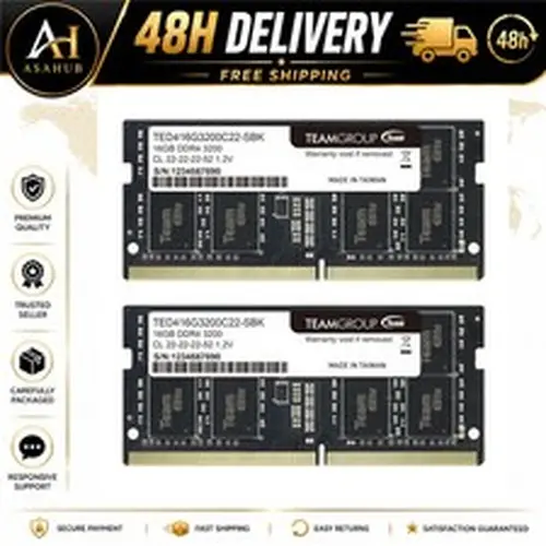 TEAMGROUP 32GB DDR4 3200MHz SO-DIMM Laptop RAM Kit 2x16GB 260-Pin