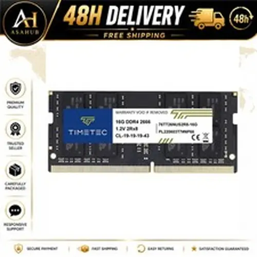 16GB DDR4 2666MHz SO-DIMM Laptop RAM 260-Pin PC4-21300 Timetec
