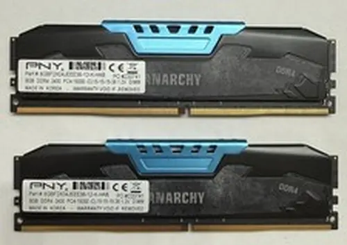 Pair of PNY 8GB PC4-19200 DDR4-2400MHz - 8GBF2X04JEEE36-12-K-HAB