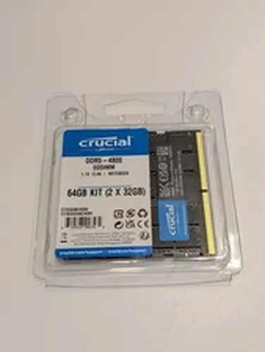 Crucial 64GB 2x32GB DDR5 4800 CL40 262-Pin SO-DIMM Laptop Memory RAM 1.1V