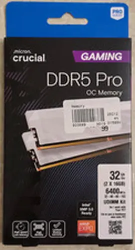 NEW Crucial Pro OC 32GB (2 x 16GB) DDR5-6400 PC5-51200 CL32 Memory Kit White!