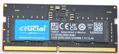 CT12G56C46S5.M4B1, CRUCIAL 12GB DDR5-5600 SO-DIMM LAPTOP MEMORY(58063)