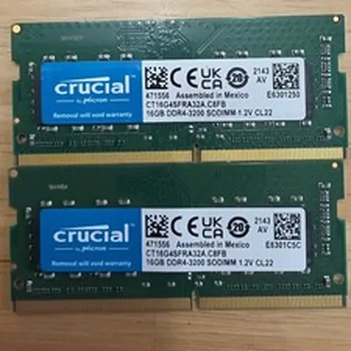 Crucial 32GB Kit (2x16GB) DDR4 3200MHz SODIMM Laptop RAM Memory CT16G4SFRA32A