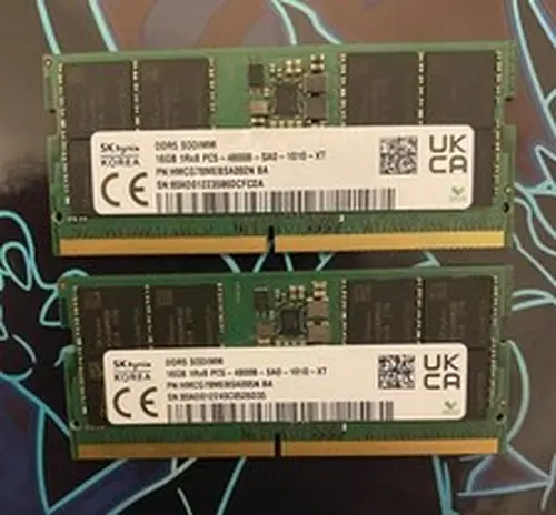 SK hynix 32GB total DDR5 SODIMM (2) 16GB 1Rx8 PC5 - 4800B - 1010-XT memory Ram