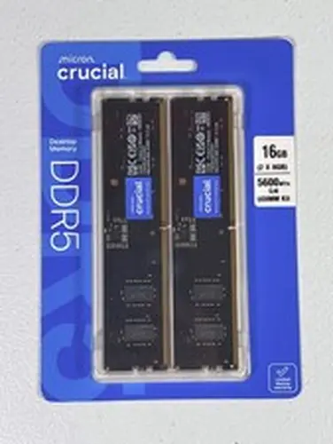 Brand New - Crucial RAM 16GB Kit (2x8GB) DDR5 5600MHz UDIMM Desktop Memory