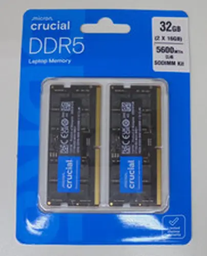Micron Crucial 32GB DDR5 Laptop Memory (2 X 16GB )