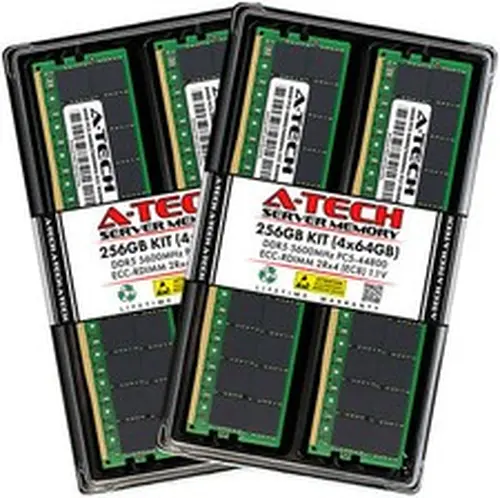 A-Tech 256GB 4x 64GB 2Rx4 PC5-44800R RDIMM DDR5 ECC REG EC8 Server Memory RAM