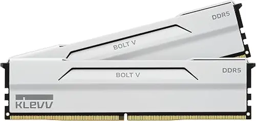 KLEVV Bolt V DDR5 32GB (2x16GB) 6400MHz CL30 SK Hynix A-Die 1.4V Gaming Desktop Ram Memory XMP 3.0 / AMD Expo Ready - White (KD5AGUA80-64B300I)