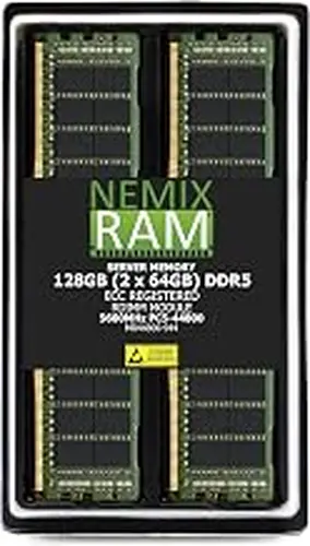 128GB (2X64GB) DDR5 5600MHz PC5-44800 4Rx4 1.1V CL46 288-PIN ECC Registered RDIMM NEMIX RAM Server Memory KIT