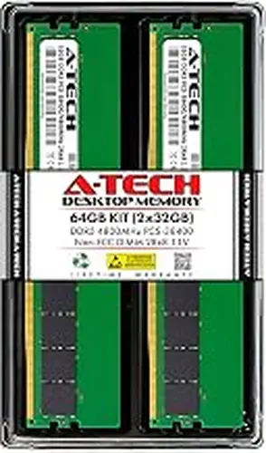 A-Tech 64GB Kit (2x32GB) RAM for Dell XPS 8950 Desktop | DDR5 4800MHz PC5-38400 DIMM 2Rx8 1.1V 288-Pin Non-ECC UDIMM Memory Upgrade