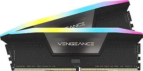 CORSAIR VENGEANCE RGB DDR5 RAM 32GB (2x16GB) 5600MHz CL40-40-40-77 1.25V Intel XMP Desktop Computer Memory - Black (CMH32GX5M2B5600C40K)