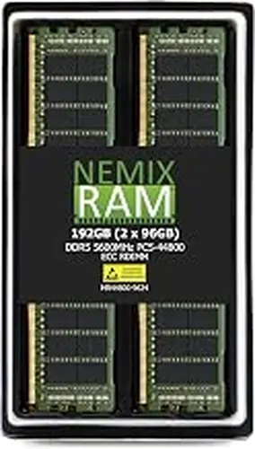 NEMIX RAM 192GB (2X96GB) DDR5 5600MHZ PC5-44800 CL46 2Rx4 1.1V 288-PIN ECC RDIMM Registered Server Memory KIT Compatible with Dell PowerEdge T560 Tower Server