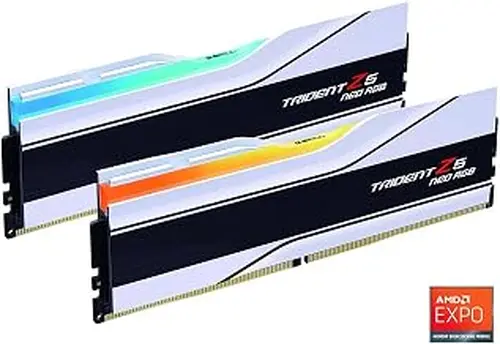G.SKILL Trident Z5 Neo RGB Series (AMD Expo) DDR5 RAM 32GB (2x16GB) 6400MT/s CL32-39-39-102 1.40V Desktop Computer Memory UDIMM - Matte White (F5-6400J3239G16GX2-TZ5NRW)