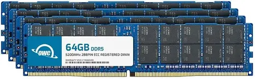 OWC 256GB (4x64GB) DDR5 5200MHz ECC RDIMM 2Rx4 288-pin Memory RAM | PC5-41600, ECC Registered, 2Rx4, 1.1V, CL42, Compatible with Select Workstations, Servers, and NAS Systems