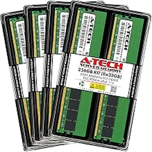 A-Tech 256GB Kit (8x32GB) RAM for Dell PowerEdge C6620, HS5610, HS5620, R6615, R6625, R760, R760xd2, R860, T560, XE9680 | DDR5 4800MHz PC5-38400 EC8 RDIMM 2Rx8 ECC Registered Server Memory Upgrade