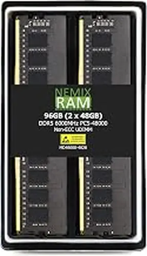 NEMIX RAM 96GB (2X48GB) DDR5 6000MHz PC5-48000 2Rx8 1.1V 288-pin Non-ECC Unbuffered UDIMM Desktop PC RAM Memory KIT