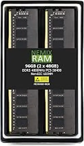 NEMIX RAM 96GB (2X48GB) DDR5 4800MHz PC5-38400 2Rx8 1.1V CL40 288-PIN Non-ECC Unbuffered UDIMM KIT Compatible with ASUS ROG Strix Z890-E Gaming WiFi Motherboard