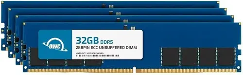OWC 128GB (4x32GB) DDR5 4800MHz ECC UDIMM 288-pin Memory RAM | PC5-38400, ECC Unbuffered, 2Rx8, 1.1V, CL40, Compatible with Select Workstations, Servers, and NAS Systems