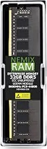 32GB 1X32GB DDR5 5600MHz PC5-44800 2Rx8 1.1V CL46 288-PIN ECC Unbuffered UDIMM NEMIX RAM Compatible with ASRock X870 Riptide WiFi Motherboard