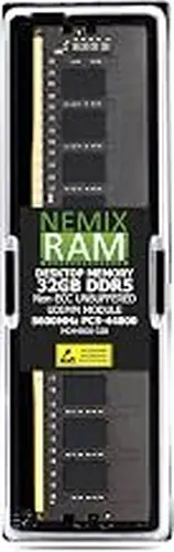 NEMIX RAM 32GB (1X32GB) DDR5 5600MHZ PC5-44800 2Rx8 1.1V CL46 288-PIN Non-ECC Unbuffered UDIMM Desktop PC Memory Compatible with ASRock B850 PRO RS WiFi Motherboard