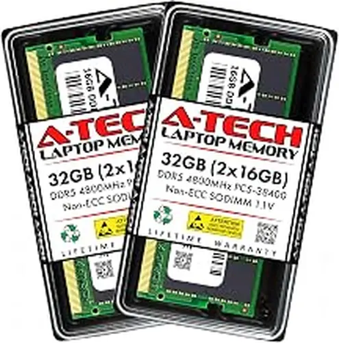 A-Tech 32GB Kit (2x16GB) RAM for Lenovo IdeaPad Gaming 3/3i Laptop | DDR5 4800MHz PC5-38400 SODIMM 1.1V 262-Pin Non-ECC SO-DIMM Memory Upgrade
