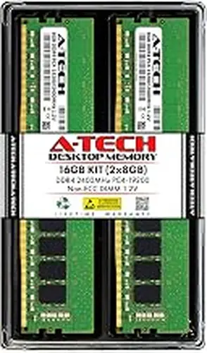 A-Tech 16GB (2x8GB) DDR4 2400 MHz UDIMM PC4-19200 (PC4-2400T) CL17 DIMM Non-ECC Desktop RAM Memory Modules
