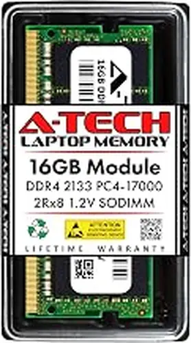 A-Tech 16GB DDR4 2133 MHz SODIMM PC4-17000 (PC4-2133P) CL15 2Rx8 Non-ECC Laptop RAM Memory Module