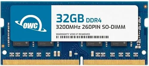 OWC 32GB DDR4 3200MHz Non-ECC SODIMM 260-pin Memory RAM | PC4-25600, Non-ECC Unbuffered, 2Rx8, 1.2V, CL22, Compatible with Select Laptops, All-in-One Systems, and NAS Systems